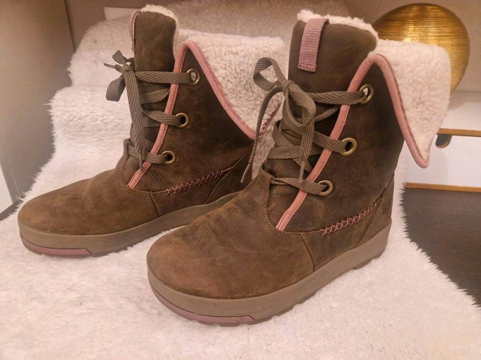 Keen Leder Boots gefüttert & wasserdicht 38½ khaki/rosa in Bad Homburg