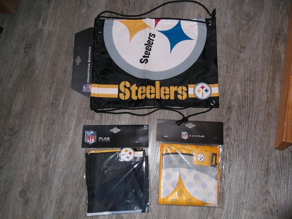 Pittsburgh Steelers Gym Bag NFL Football Tasche Fahne Flagge Pin in Schwäbisch Hall