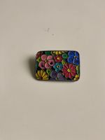 Alte farbige rechteckige Brosche - Blumenornamentik -ca. 3 x 2 cm Hamburg - Bergedorf Vorschau