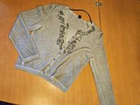 s.Oliver Selection Strickjacke 44 silber grau mit Stoff-Blüten Bayern - Naila Vorschau