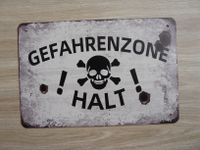 GEFAHRENZONE !HALT! - Blechschild - 30 x 20 cm Nordrhein-Westfalen - Leverkusen Vorschau