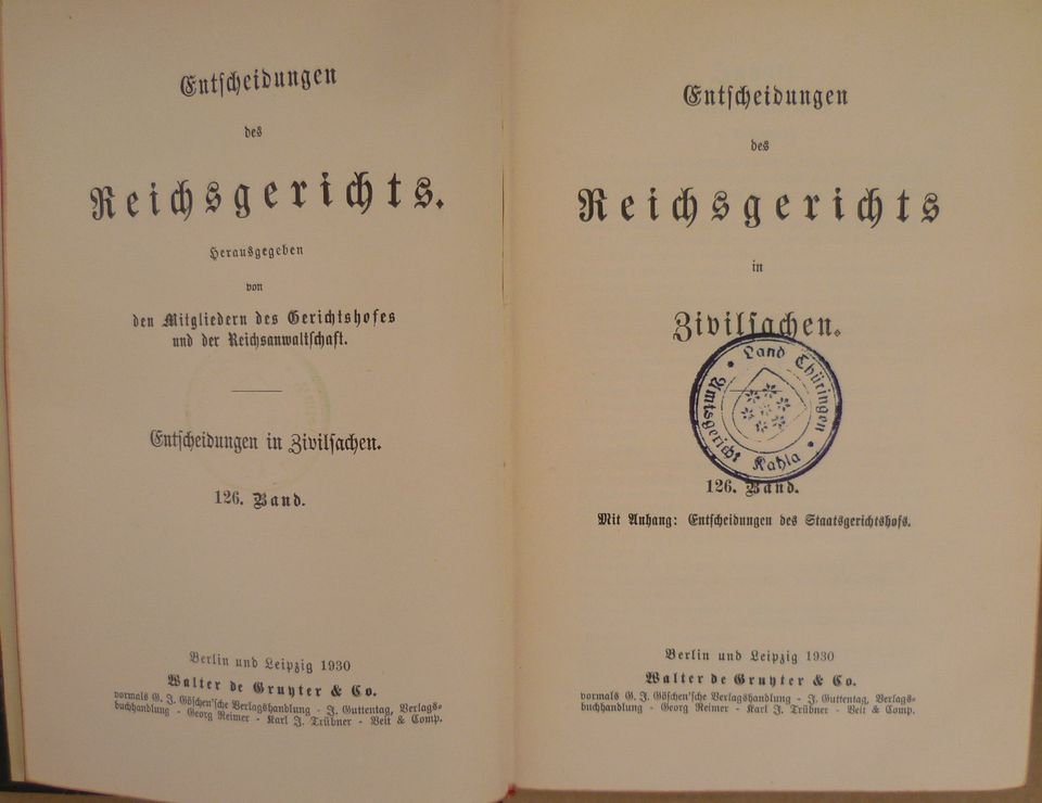 Entscheidungen des Reichsgerichts in Zivilsachen 1916 Altdeutsch in München