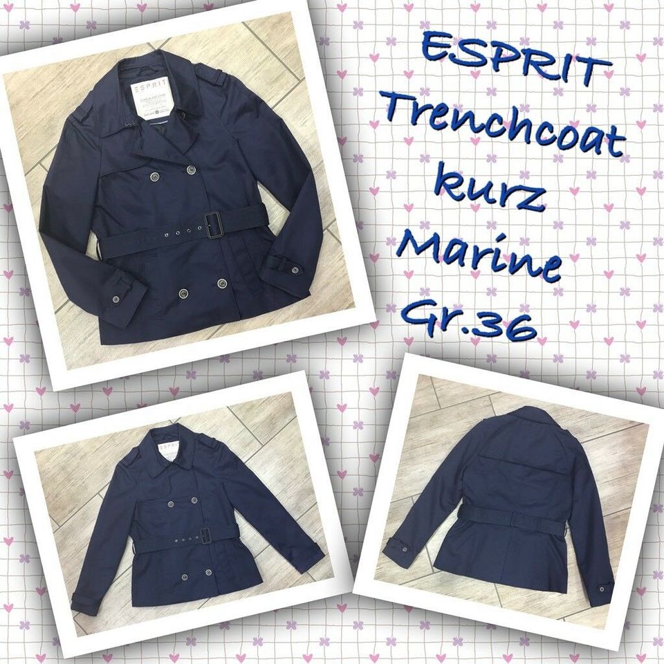 ESPRIT Trenchcoat Marine kurz Gr.36 Frühling, Sommer in Calvörde