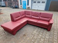 Echtleder Sofa L Couch Garnitur Bordeaux Leder Top Zustand Sachsen-Anhalt - Zörbig Vorschau