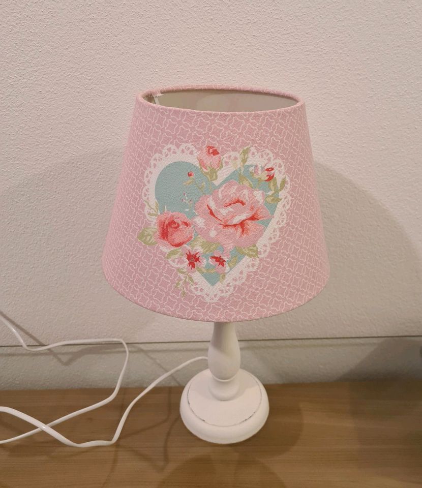 Lampe Deko vintage Blumen Blüten Herz in Bellenberg