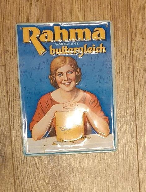 Blechschild Reklameschild Werbeschild Retro Rahma in Karlskron