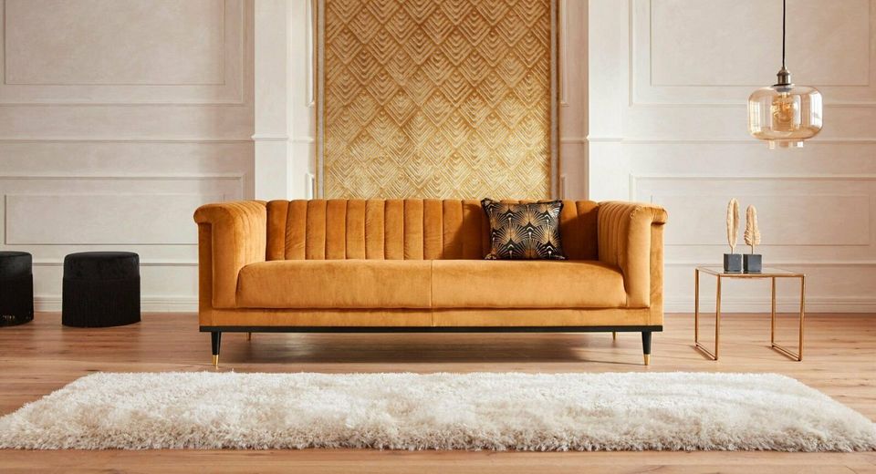 3-Sitzer Sofa Design by G.M.Kretschmer in Samt "Gold" Neu in Hamburg