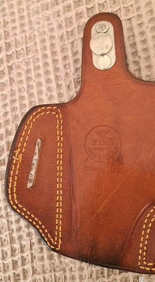 S&W Mg 357 Magnum Echtes Leder Combat Gürtelholster Hand Made in Bad Wimpfen
