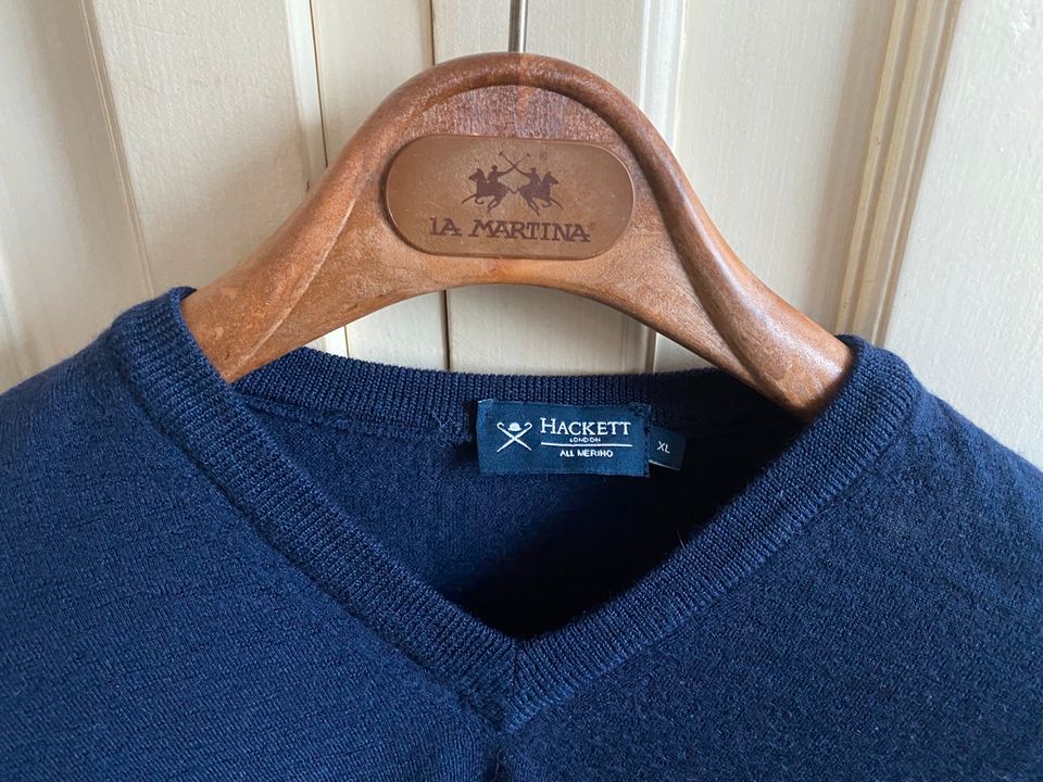 Luxus Hackett Herren Pullover Merino Wolle XL in Schwerin