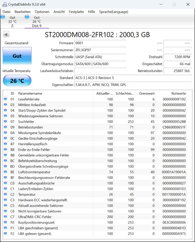 Festplatte 2TB  - Seagate Barracuda ST2000DM008 - SATA in Rosenheim