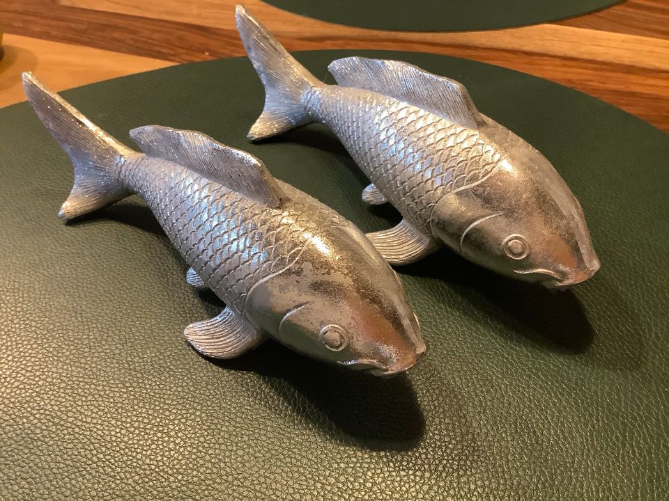 Fisch Dekoration silber, 3 Fische in Auetal