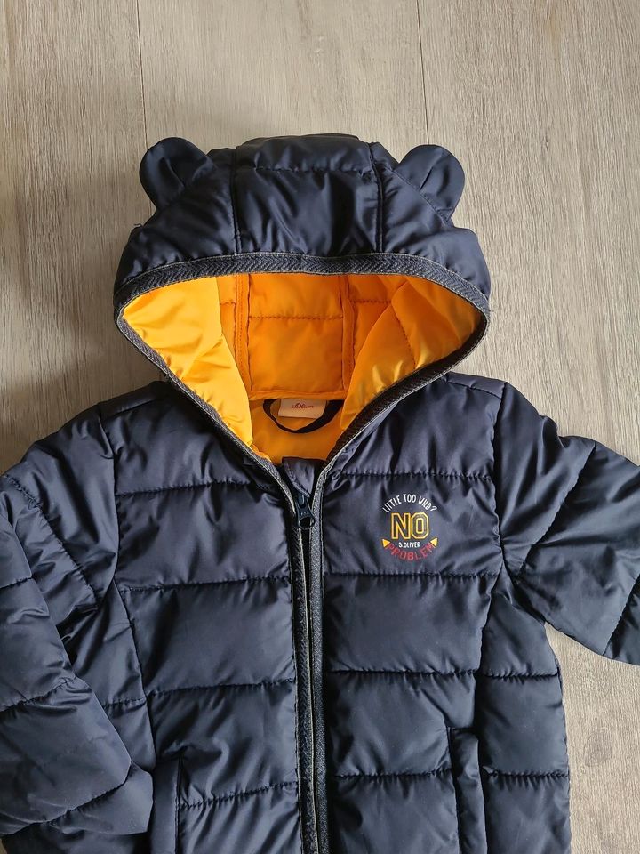 s.Oliver Jungen Winterjacke 92 blau gelb Jacke Steppjacke Winter in Berlin