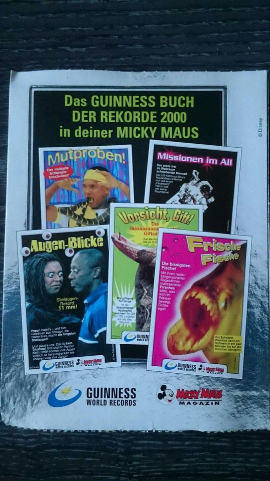 Guinness World Records Micky Maus Millenium Edition Buch Rekorde in Neuburg a.d. Donau