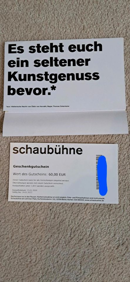 Schaubühne Berlin Geschenkgutschein für 60 Euro in Berlin