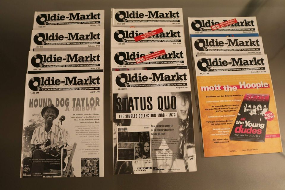 11 Hefte Oldie Markt 1998 PLATTENSAMMLER MAGAZIN Schallplatten in Gröbenzell