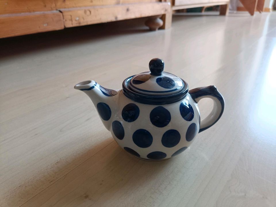 Bunzlauer Keramik Teekanne Kaffeekanne gepunktet Geschirr in Sonthofen