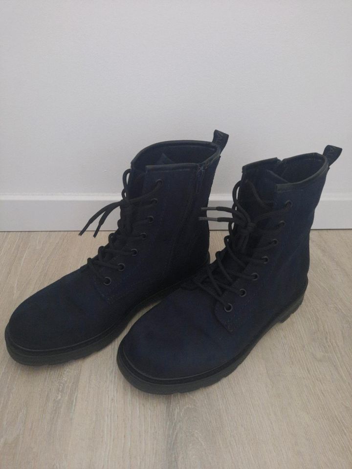 Damen Schnürboots Halbstiefel Catwalk Blau Gr. 39 wie Neu! in Rastow