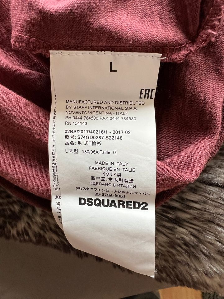 Dsquared2 Tshirt, Größe L, rot/braun, Made in Italy in Adorf-Vogtland