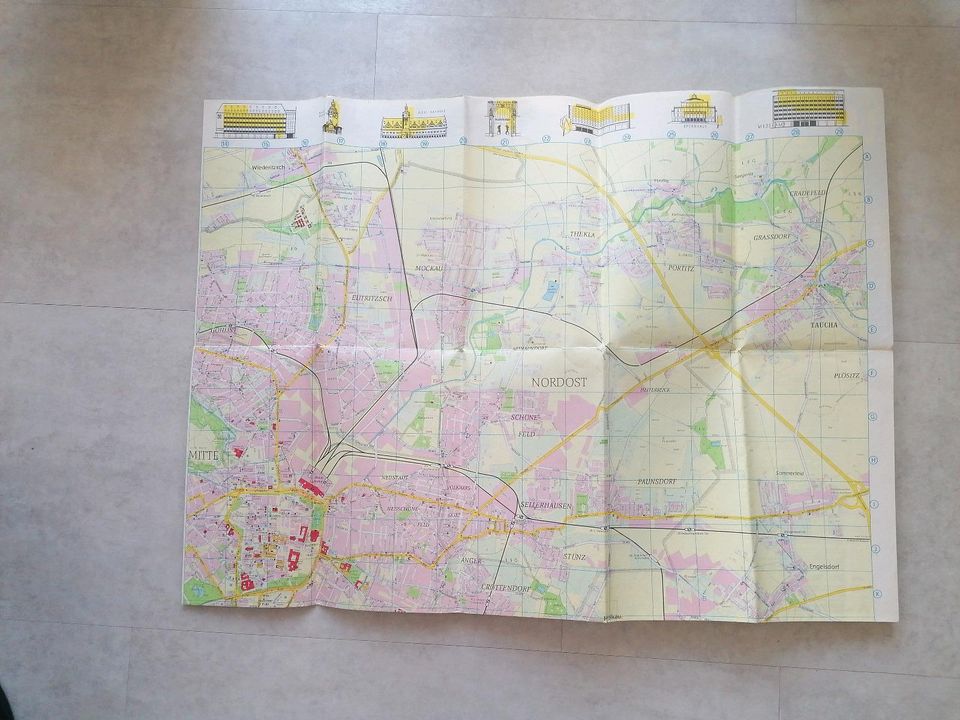 DDR Karte Stadtplan Leipzig in Chemnitz