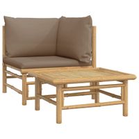 2-tlg. Garten-Lounge-Set mit Taupe Kissen Bambus Gartenlounge Bayern - Bad Kissingen Vorschau