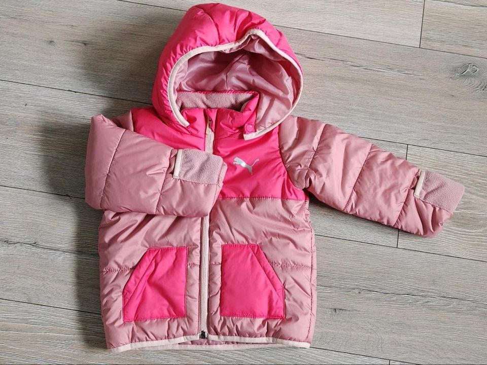 Puma Winterjacke dicke Jacke Mädchen rosa pink Größe 80 in Elsdorf