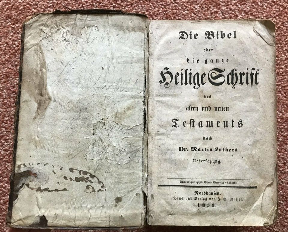 Die Bibel oder die ganze Heilige Schrift,1859, J.G.Müller in Hamburg