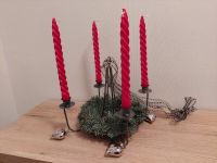 Adventskranz aus Metall zum Hängen mit Herzanhängern und Kerzen Nürnberg (Mittelfr) - Kleinreuth b Schweinau Vorschau