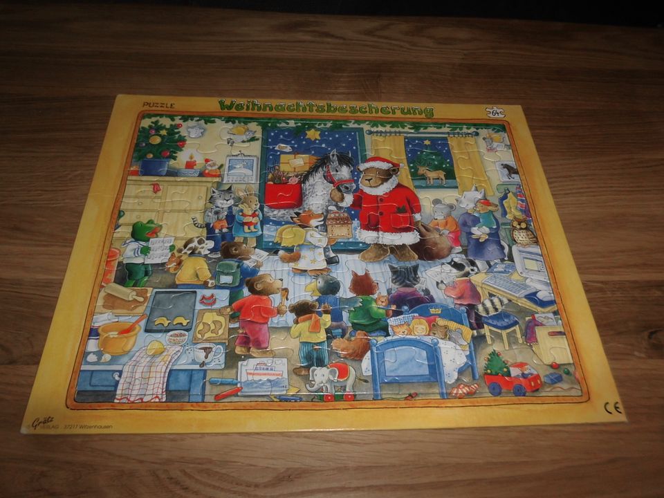 2 Rahmenpuzzles 48,64 Teile Weihnachtsbescherung + Bibel-Puzzle in Leverkusen