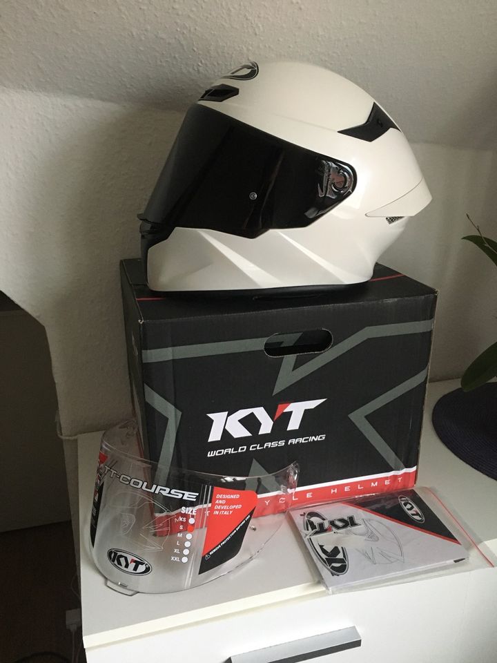 KYT Helm Motorrad Weiß S Pinlock getöntes Visier Schwarz wie Neu in Naumburg (Saale)