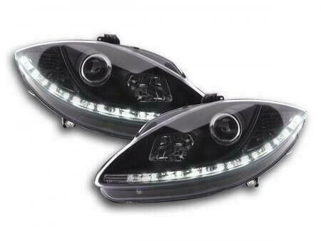 Seat Altea Leon Toledo Led TFL Optik Scheinwerfer schwarz 2005-09 in Calden