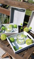 Dekoration Tablet Teelichthalter Windlicht Kugeln grün Frühling Saarland - Homburg Vorschau
