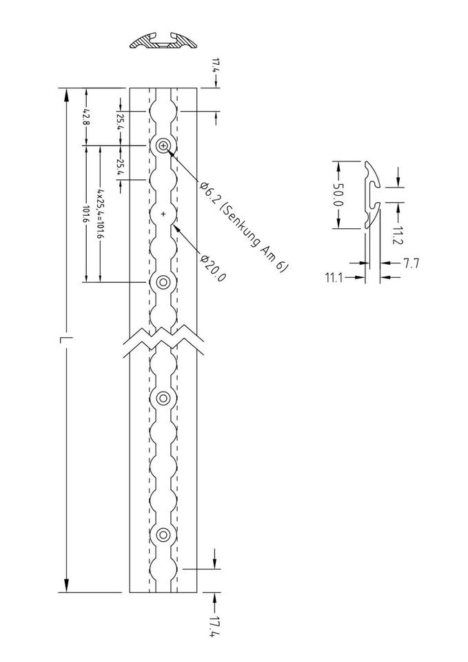 10x 2 m Alu Airlineschiene Zurrschiene runde halbrunde Form in Porta Westfalica