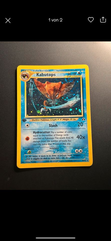 Kabutops 1. Edition Neo Revalation Pokémon pokemon psa bgs AOG ap in Göttingen