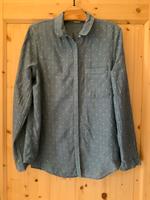 Zara Damen Bluse Langarm Gr. L blau gemustert Cotton Bayern - Würzburg Vorschau