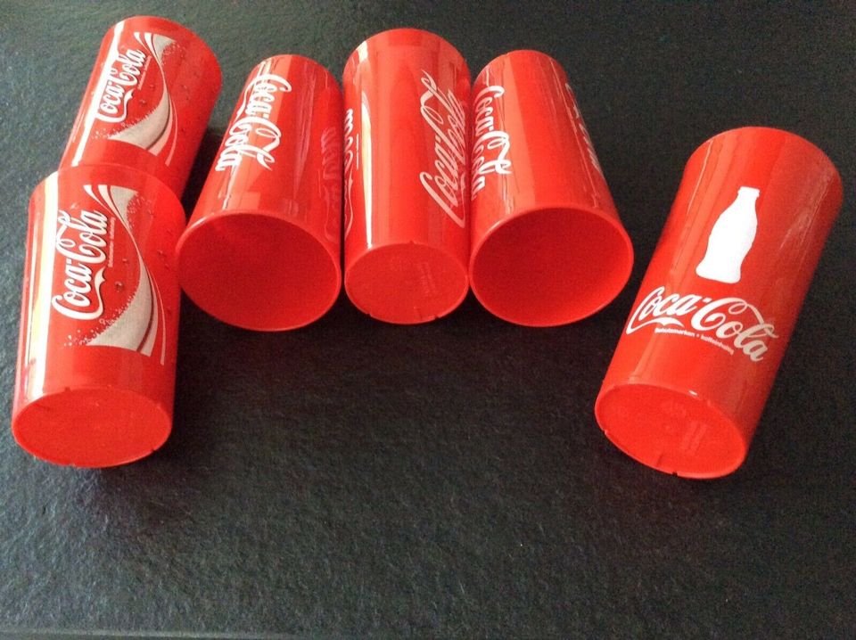 6x Sammler Trink Becher -  Coca-Cola - 3 Motive - Küche - Cola in Bekond