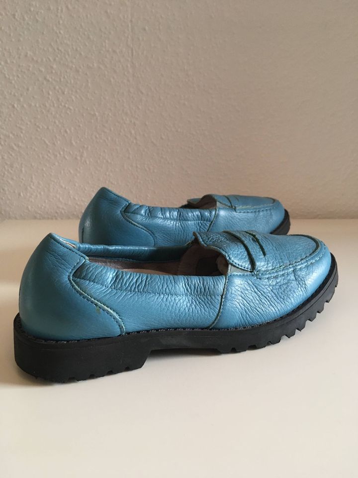 Vitaform, Damenschuh, blauer Schuh, Größe 36, Mokassin in Schlangen