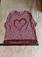 2in1 Pulli Shirt CANDA C&A weinrot meliert Herz Glitzer XXL 48 Bayern - Schweinfurt Vorschau
