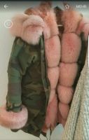 Pelz echt fell parker Jacke rosa Camouflage winterjacke pelzjacke Baden-Württemberg - Fellbach Vorschau