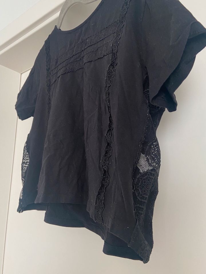 Zara Shirt Oberteil Top Spitze Lace bestickt Stick Crop Shirt Tee in Köln