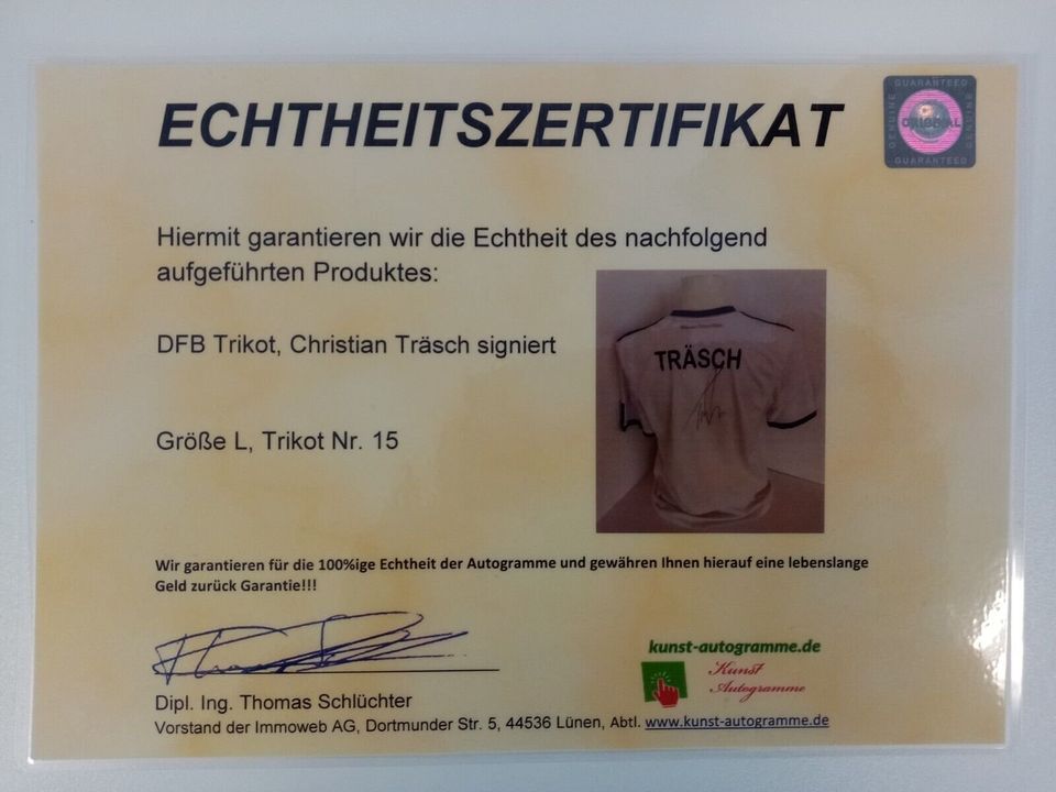 Deutschland Trikot Christian Träsch signiert Adidas Fußball COA L in Lünen