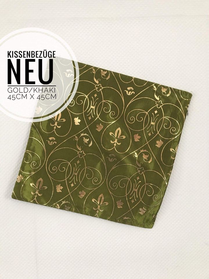 Kissenbezüge neu Barock Khaki Gold Home deko Vintage Retro boho h in Leverkusen