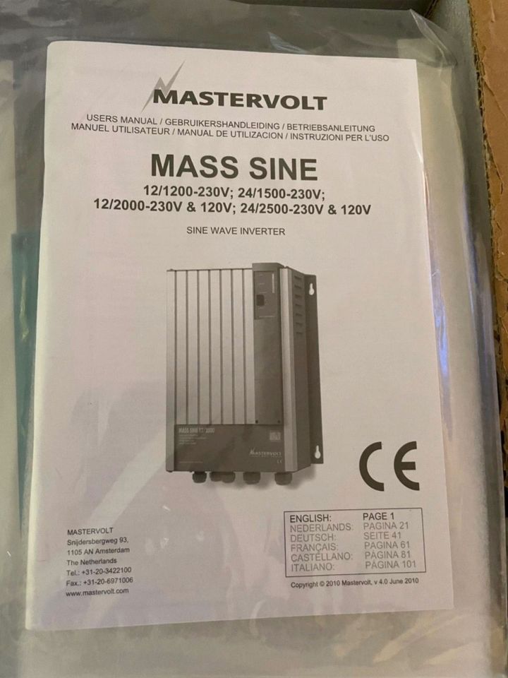 Mastervolt /Sinus /Wechselrichter / Mass Sine / 24 /1500 / Boot in Berlin