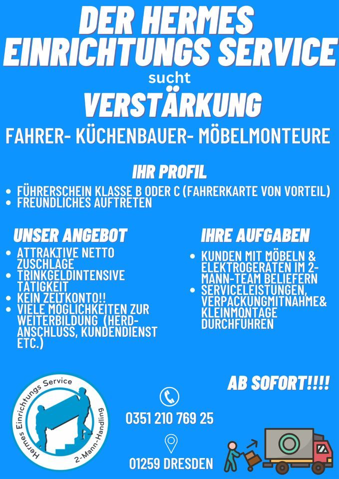 Fahrer und Beifahrer m/w ab 01259 Dresden in Dresden