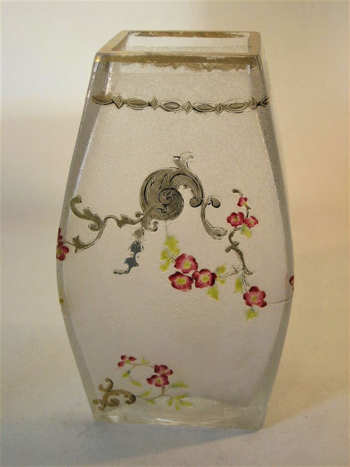 Jugendstil Vase mit Blumendekor Gold Emaille um 1900 !! in Zeesen