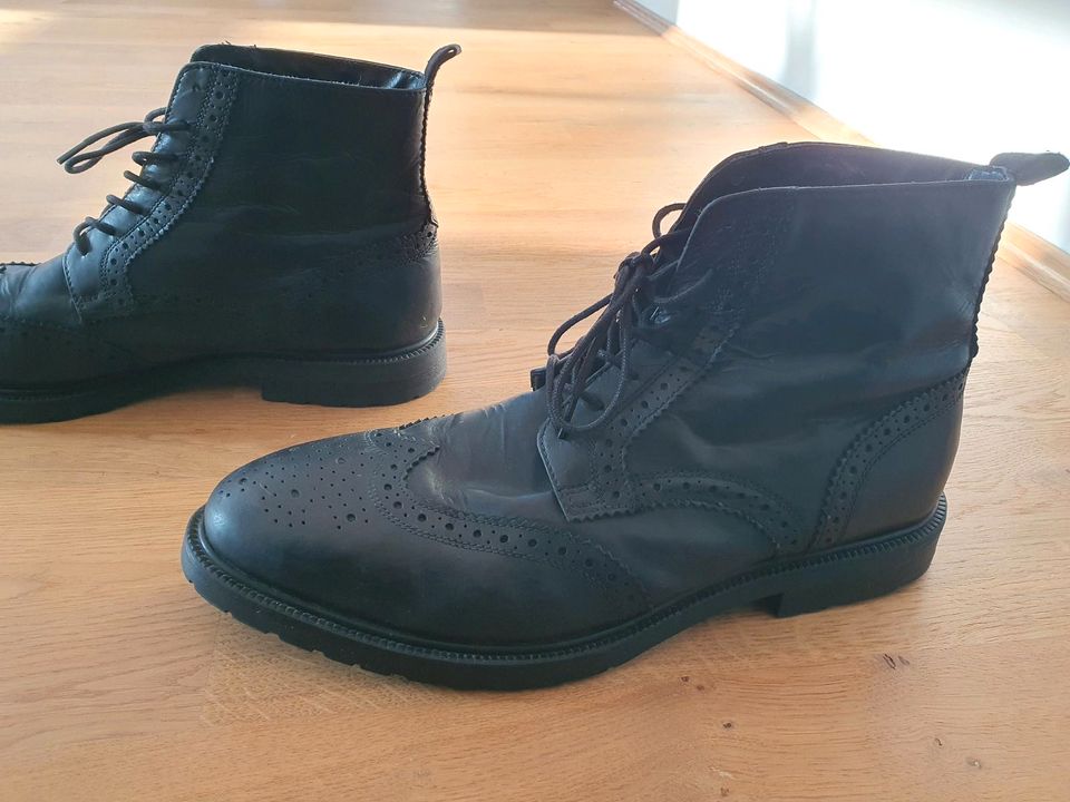 Herrenstiefel Leder von Base London Gr. 44 - schwarz in München