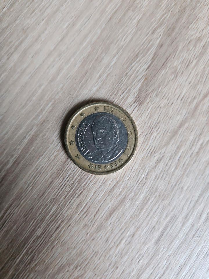 1 Euro Münze Spanien 1999 König Juan Carlos I. Fehlprägung in Greetsiel