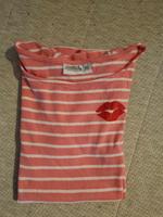 T-Shirt gestreift XS 34 Pink Kussmund Lippen Nordrhein-Westfalen - Porta Westfalica Vorschau