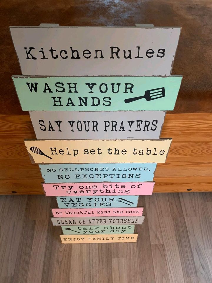 Küchenschild, Kitchen Rules, Bild, Holz in Fockbek