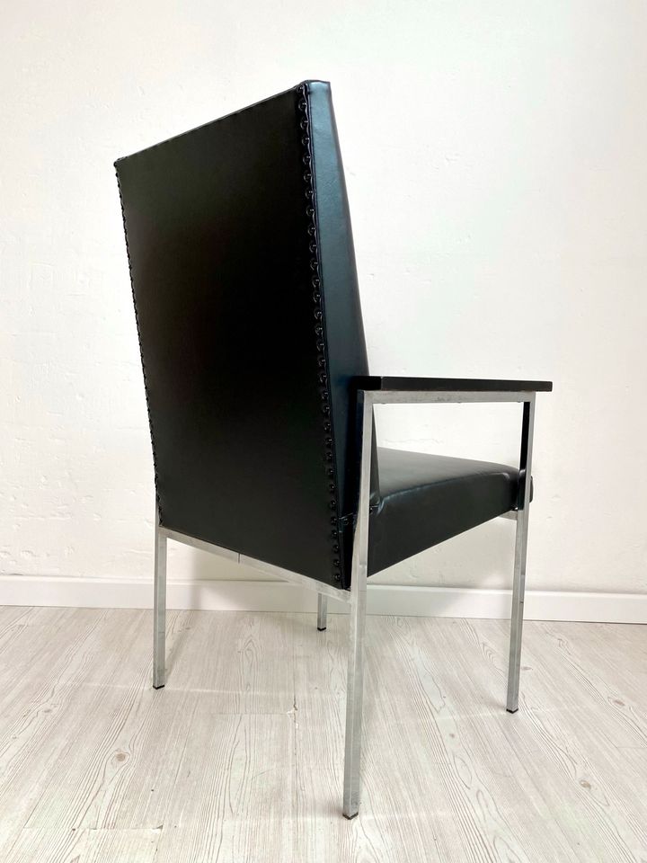 8 Stühle Mid Century Sessel antik 60er Vintage Leder schwarz in München