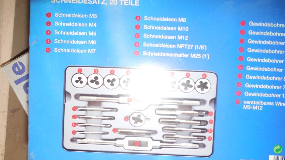 GEWINDEBOHRER UND SCHNEIDENSATZ*POWERFIX*SET*20Tlg.NEU in Heidelberg